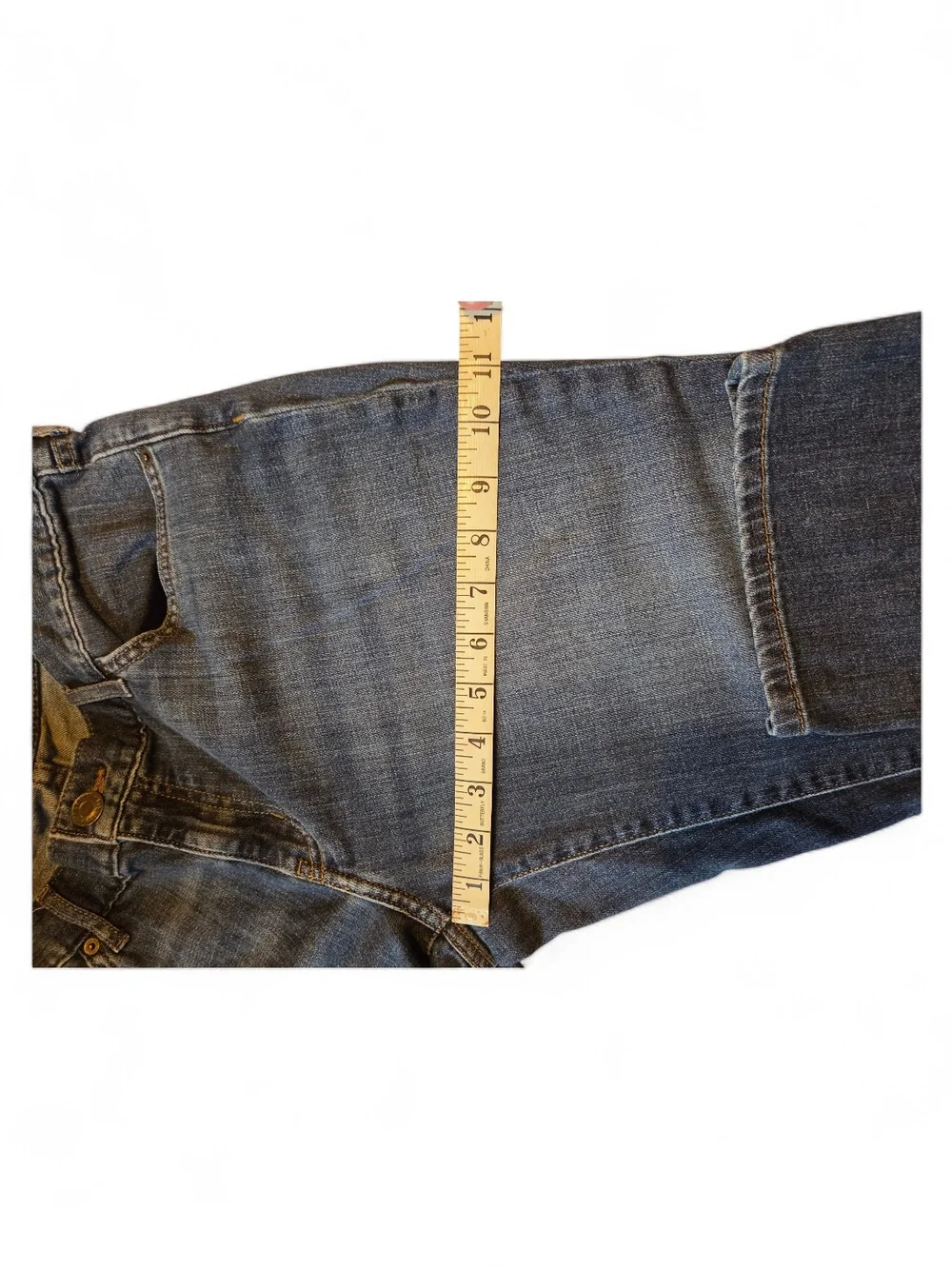 Eddie Bauer Womens Boyfriend Relaxed Distressed Jeans Size 10 Dark Wash - Picture 11 of 14
